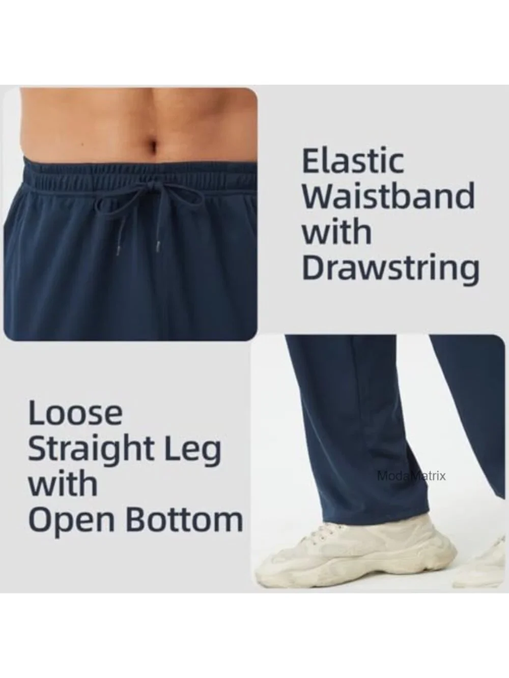 3 Pack Men's Lightweight Sweatpants with Pockets Open Bottom Athletic Pants for